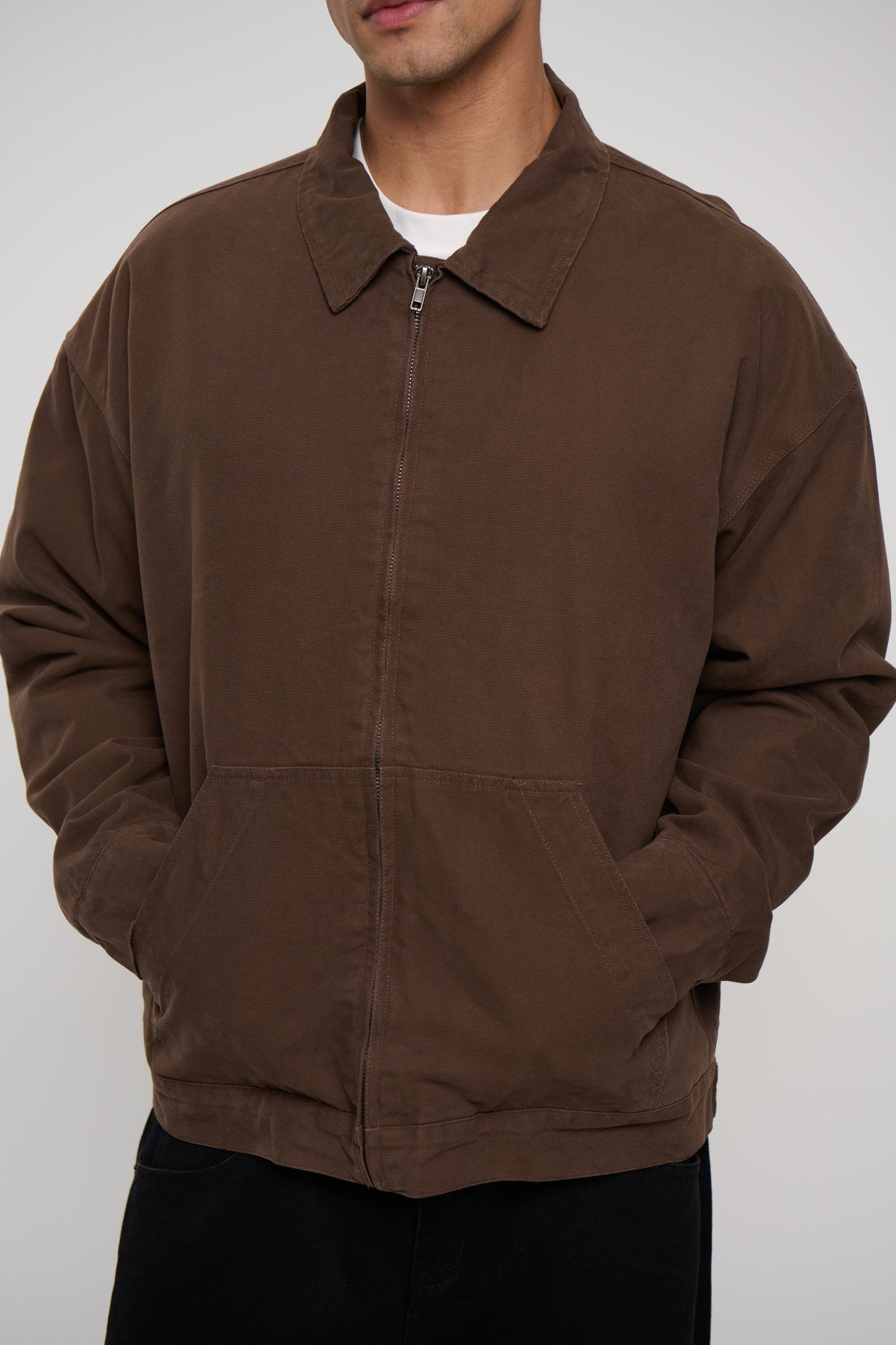 Collar Lined Jacket Dark Brown