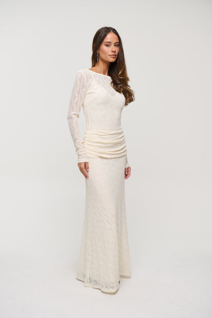 Lotus Maxi Dress Cream