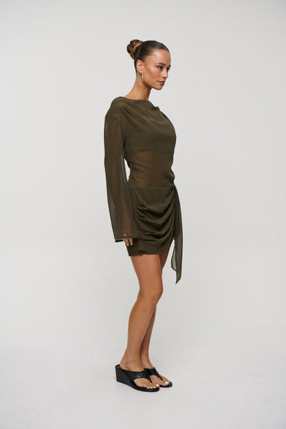 Lake Mini Dress Khaki