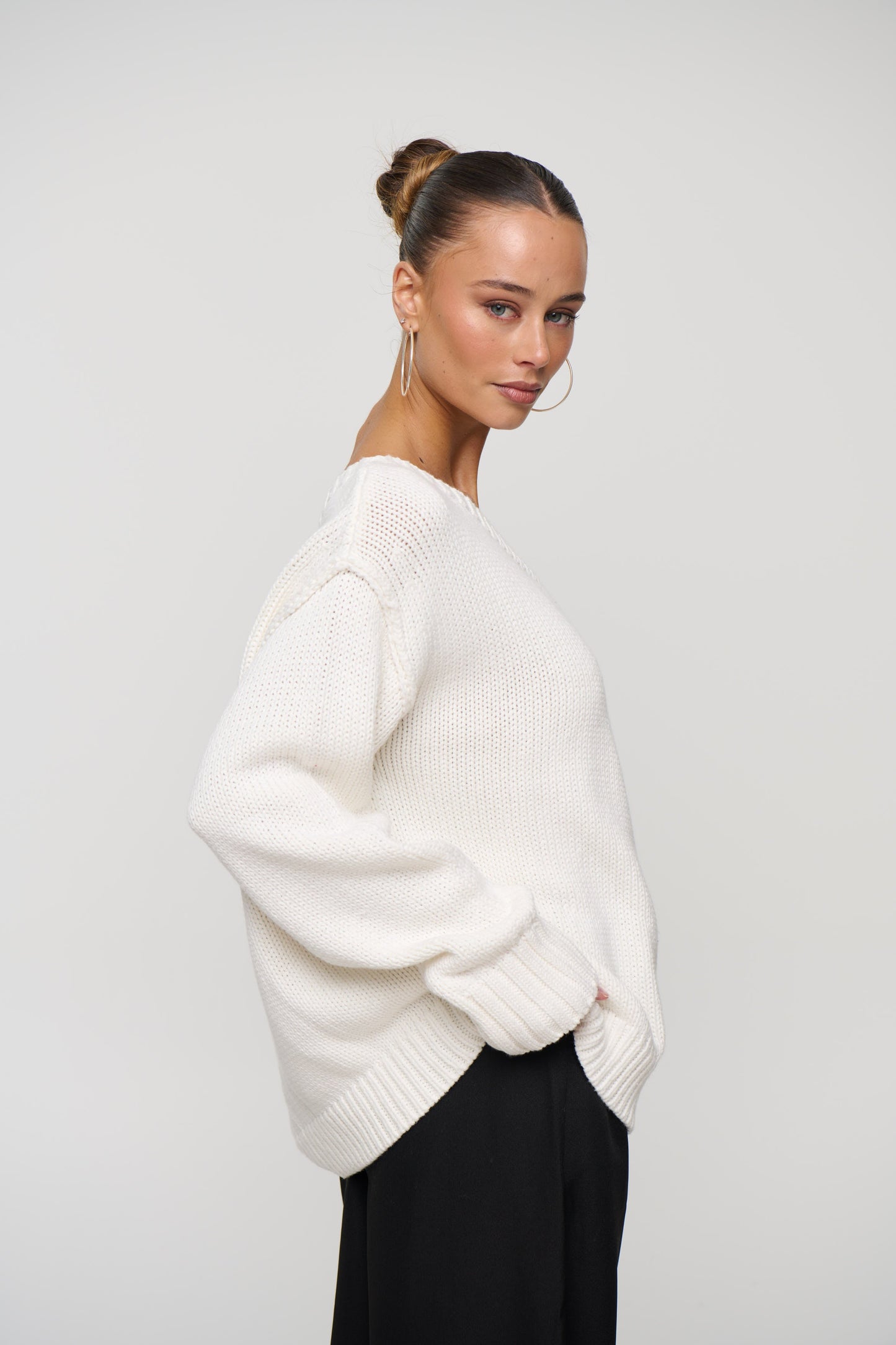 Alissa Off The Shoulder Knit Beige