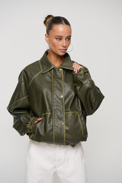Jorja Bomber Jacket Army