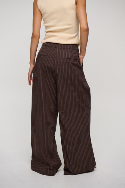 Josie Pinstripe Pant Chocolate