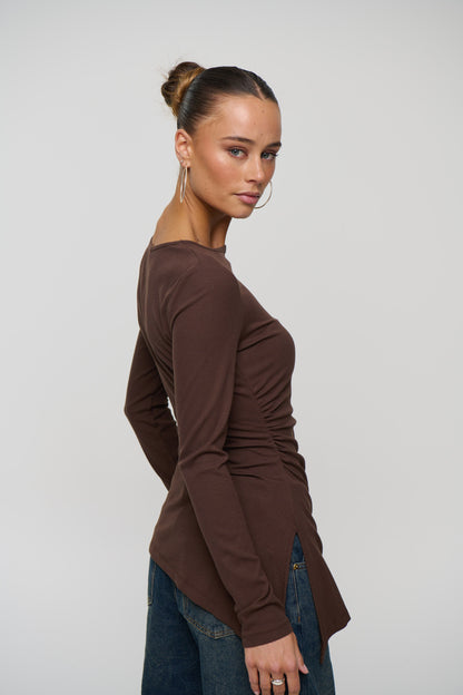 Lorina Long Sleeve Chocolate