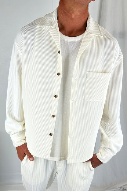 Lawrence Ribbed Long Sleeve Ivory - FINAL SALE