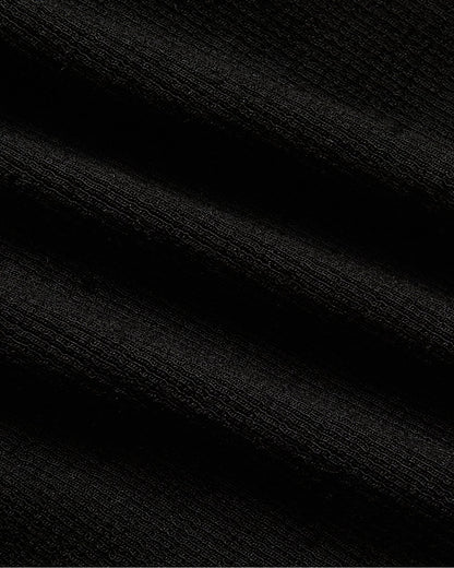 Womens Black Ribbed 3/4 Sleeve Scoop Neck Tee 3-Pack