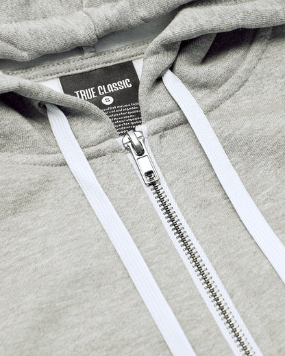 Dark Heather Gray Fleece French Terry Zip Hoodie