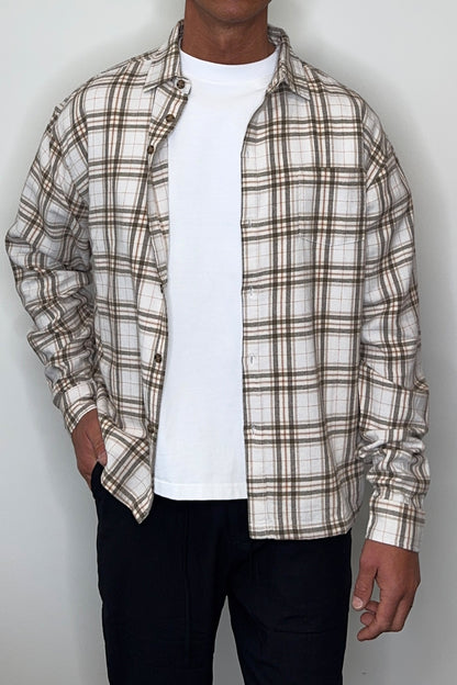 Brooklyn Check Shirt Griege