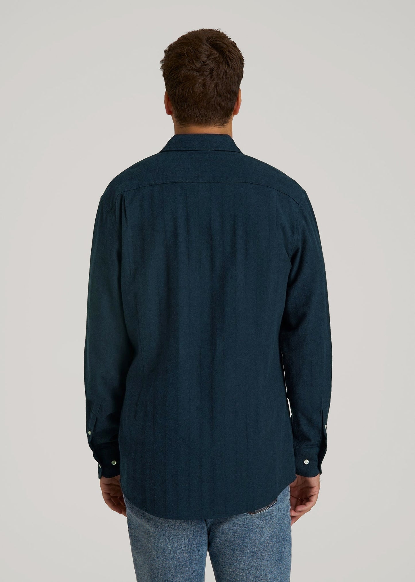 Nelson Flannel Shirt for Tall Men in Blue Chevron