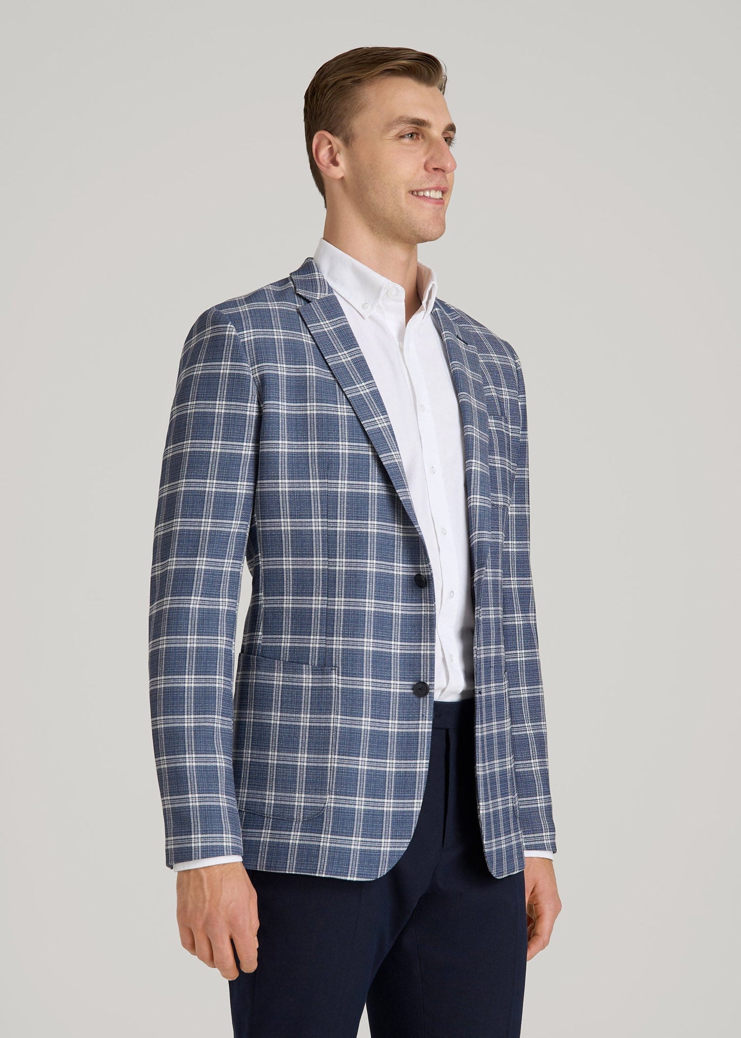 Core Blazer for Tall Men in Navy Check
