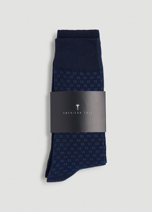 Dress Socks Size 14 to 17 (3-Pack) for Tall Men in True Navy