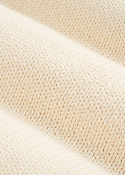 Fisherman Knit Rolled Mock Neck Sweater for Tall Men in Natural