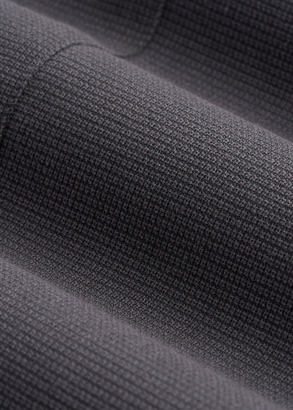 Textured Garment Washed Stretch Cotton Blazer for Tall Men in Iron Grey