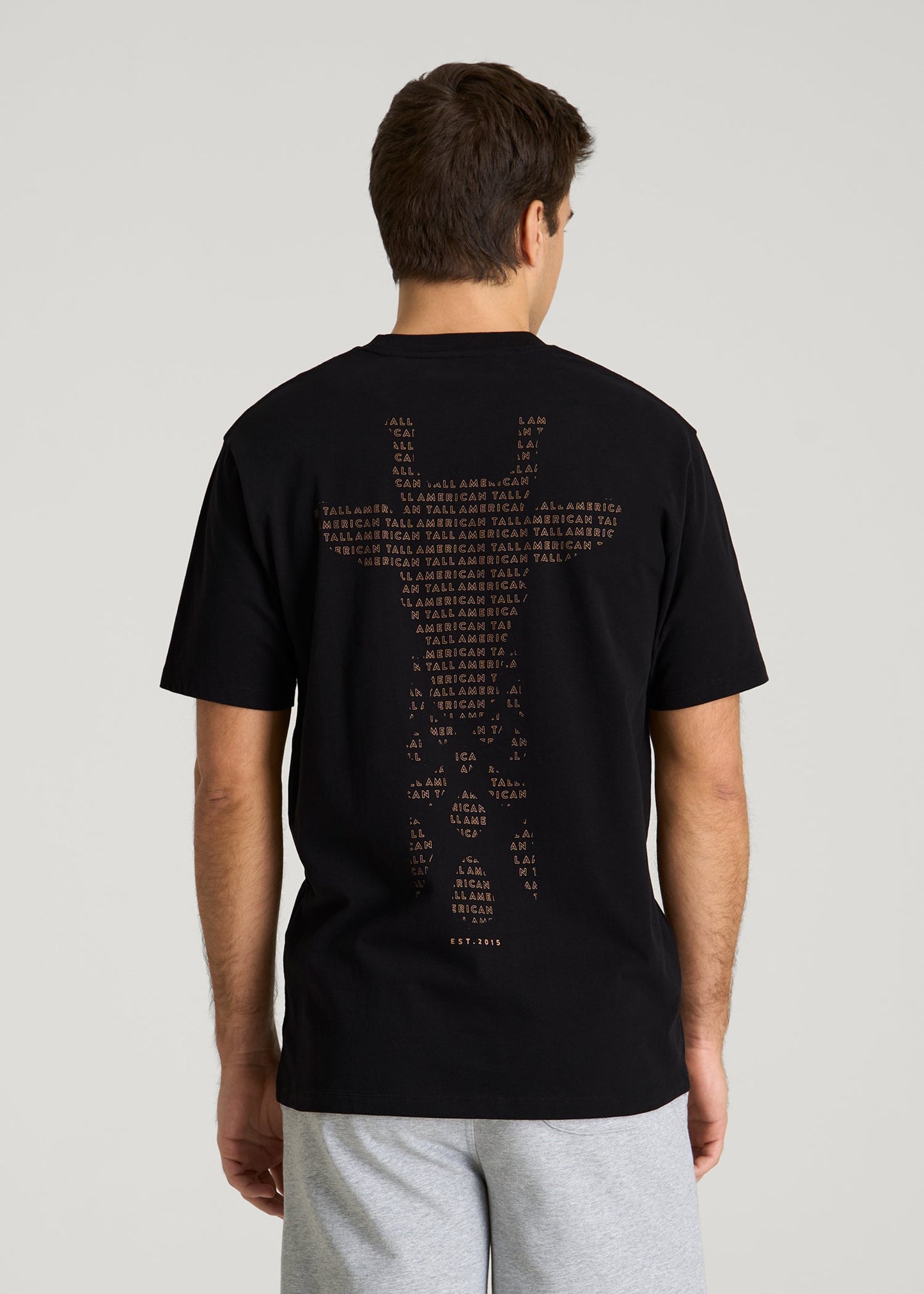Giraffe Graphic Tee for Tall Men in Black