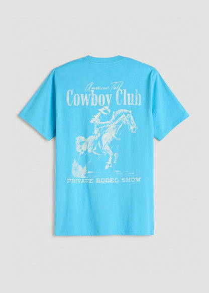 Rodeo Graphic Tee for Tall Men in Blue