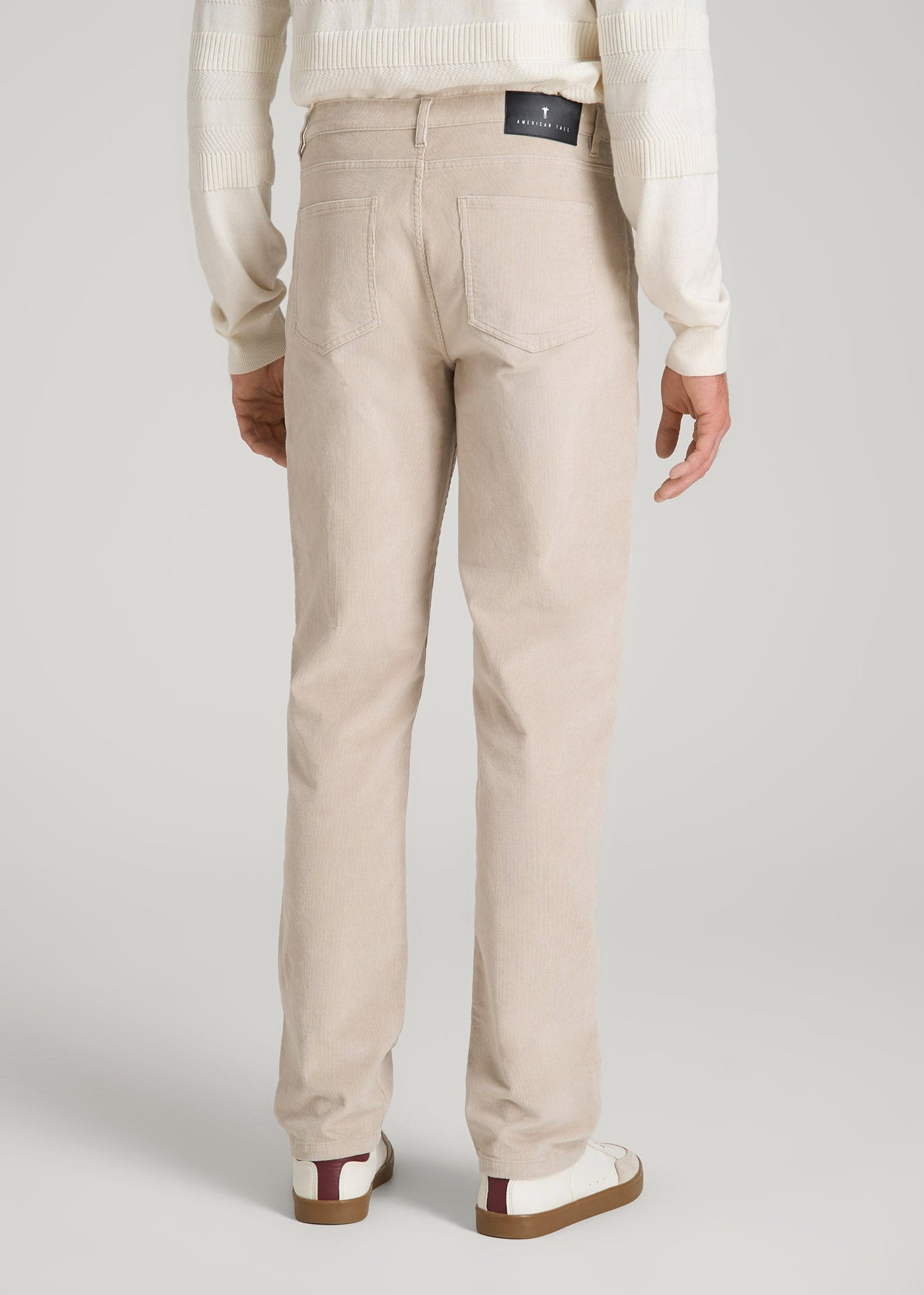 STRAIGHT-LEG Stretch Corduroy Pants for Tall Men in Drywall Tan