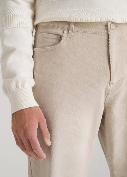 STRAIGHT-LEG Stretch Corduroy Pants for Tall Men in Drywall Tan