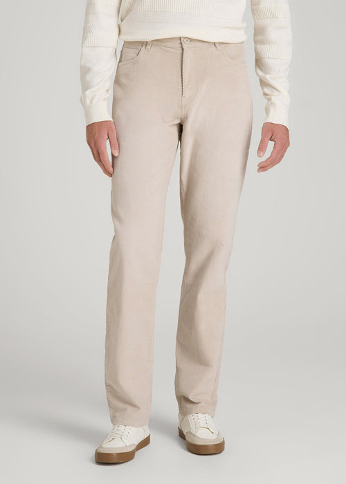 STRAIGHT-LEG Stretch Corduroy Pants for Tall Men in Drywall Tan