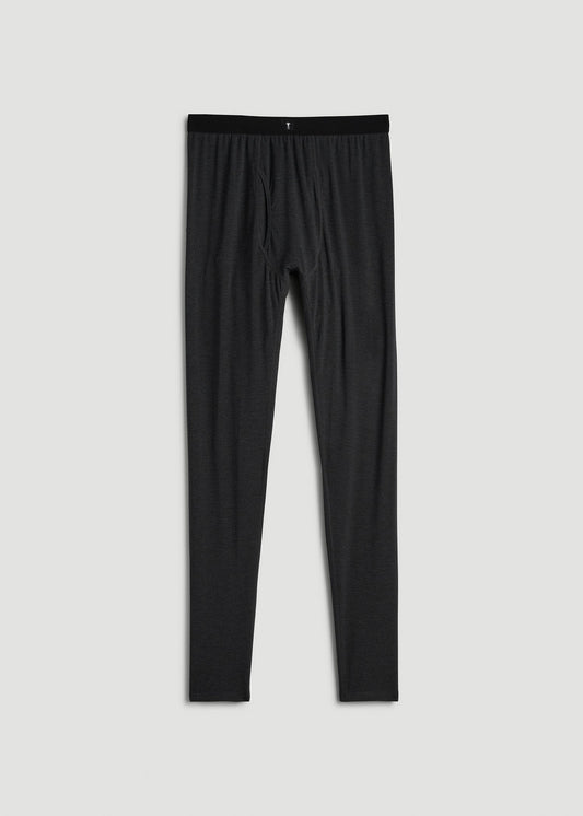 Merino Wool Blend Base Layer Tights for Tall Men in Charcoal Mix
