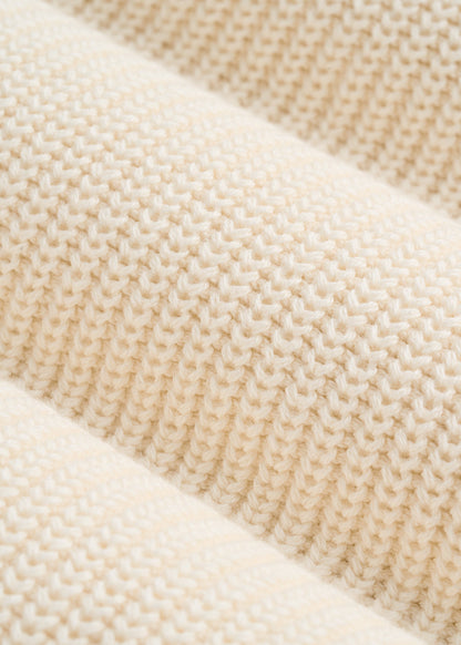 Ribbed Knit V-Neck Sweater for Tall Men in Natural