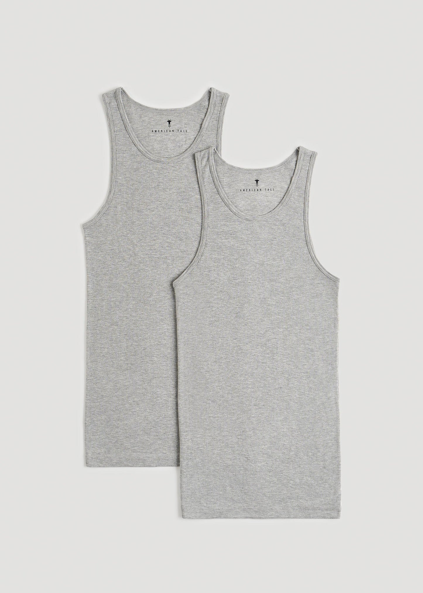 Ribbed Undershirt Tank Top for Tall Men in Grey Mix