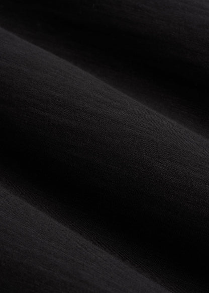 Slub Knit Polo with Pocket for Tall Men in Black