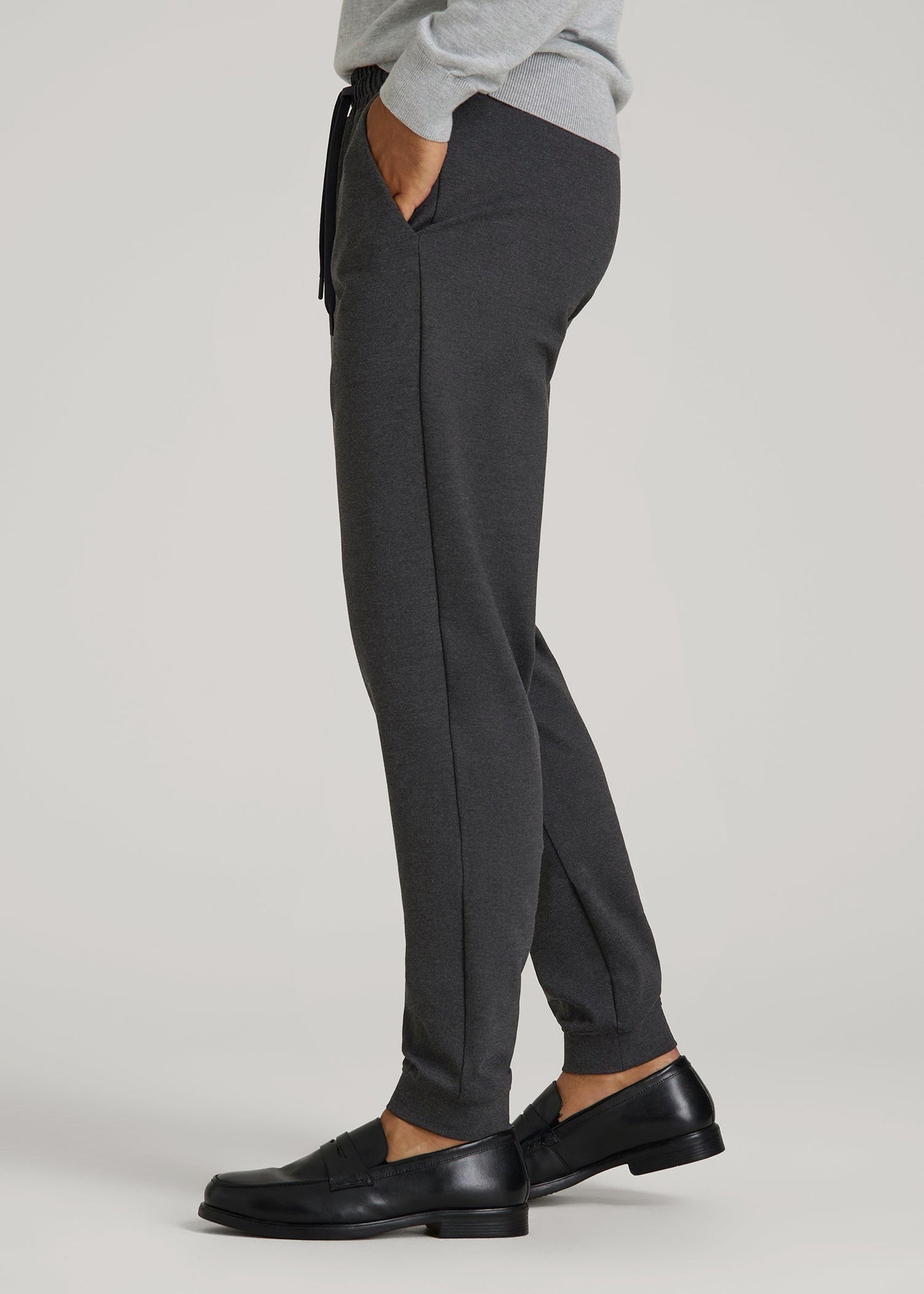 Flex Ponte Jogger for Tall Men in Dark Charcoal Heather