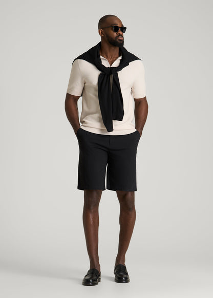 Stretch Commuter Chino Short for Tall Men in Black