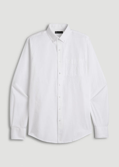 Washed Oxford Shirt for Tall Men in White