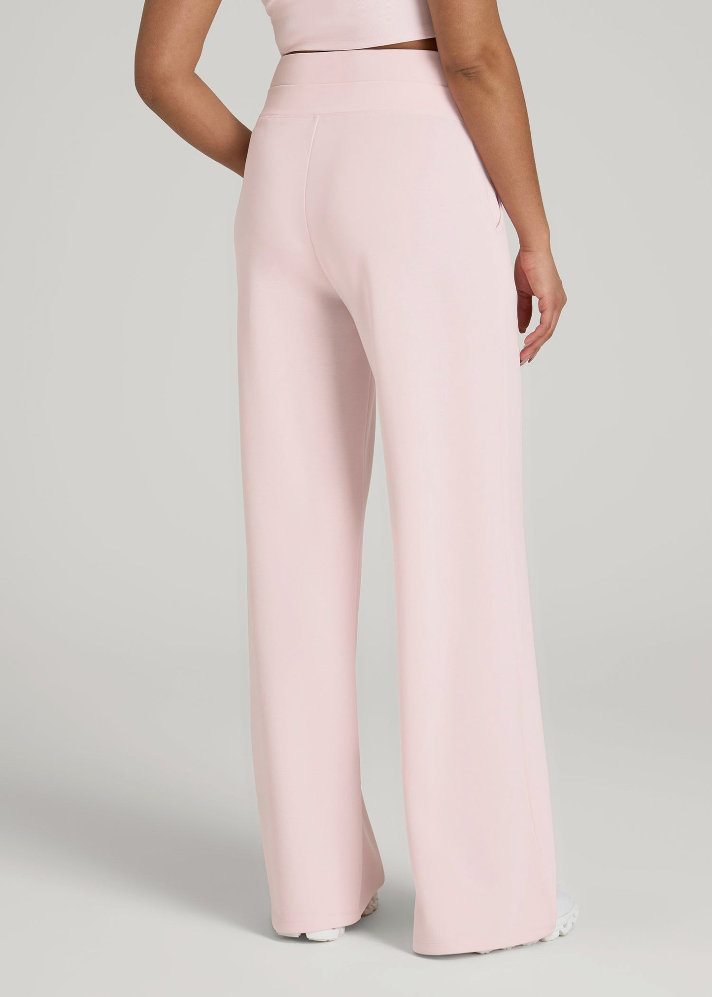 Soft Motion Wide Leg Ultra High Rise Pant for Tall Women in Barely Pink