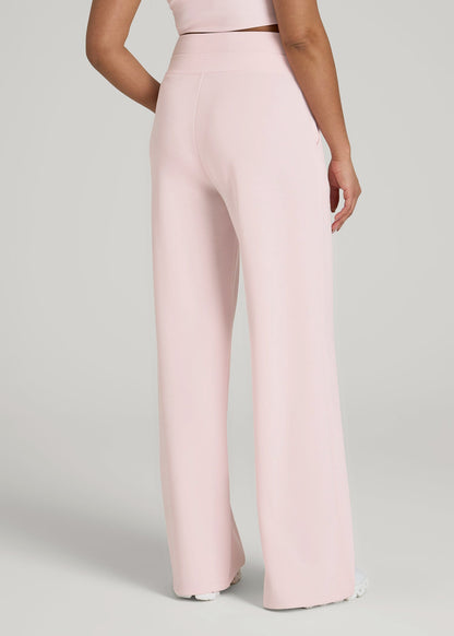 Soft Motion Wide Leg Ultra High Rise Pant for Tall Women in Barely Pink