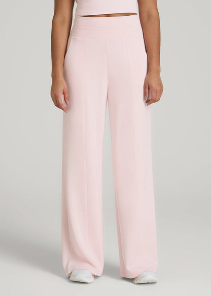 Soft Motion Wide Leg Ultra High Rise Pant for Tall Women in Barely Pink
