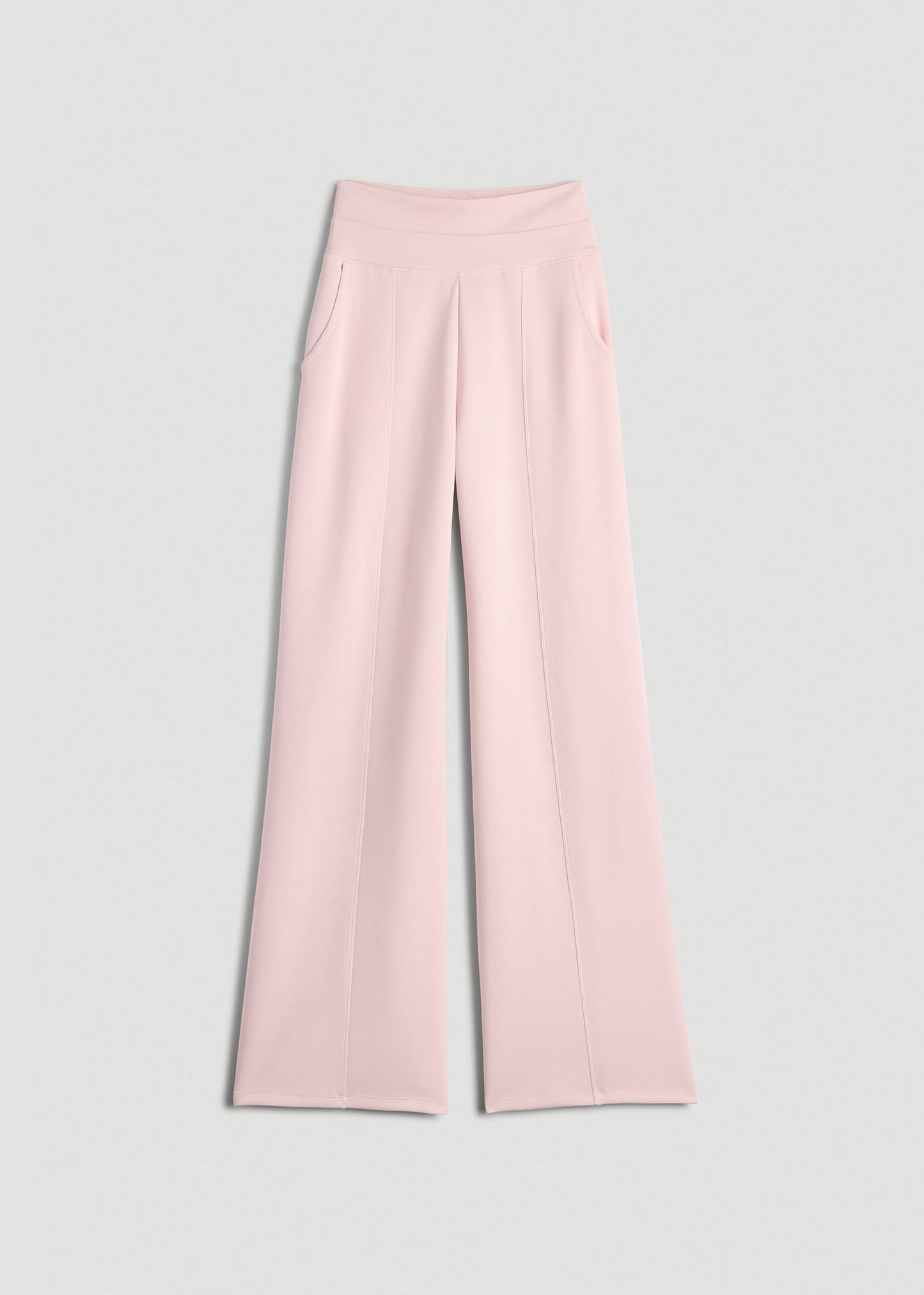 Soft Motion Wide Leg Ultra High Rise Pant for Tall Women in Barely Pink