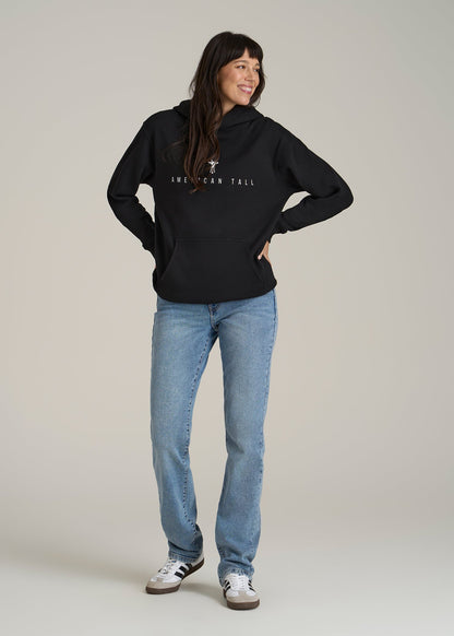 Regular Corporate Logo Hoodie for Women in Black