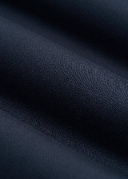 Pleated Wide Leg Chino With Belt for Tall Women in True Navy