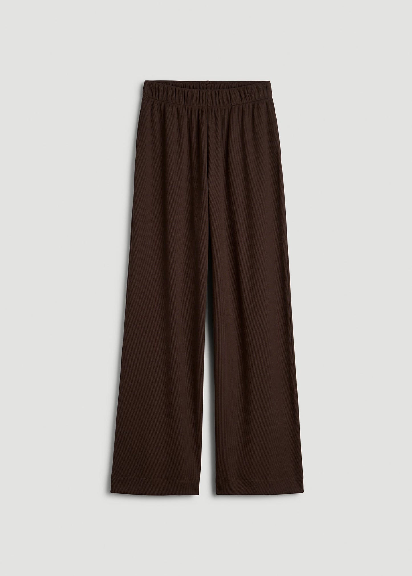 Ribbed Knit Wide Leg Pant for Tall Women in Espresso