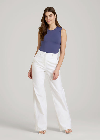 Sleeveless Crewneck Bodysuit for Tall Women in Future Dusk
