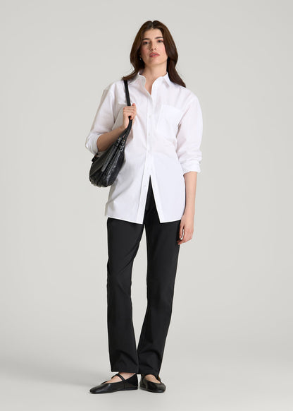 Stretch Commuter Tapered Fit Chino Pants for Tall Women in Black