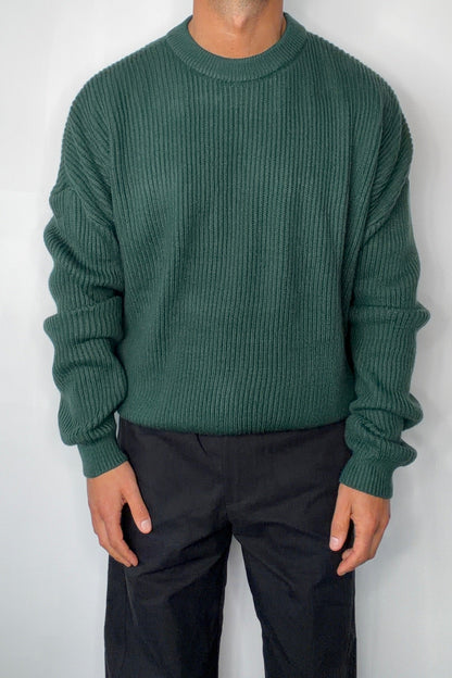 Drop Sleeve Heavy Knit Emerald