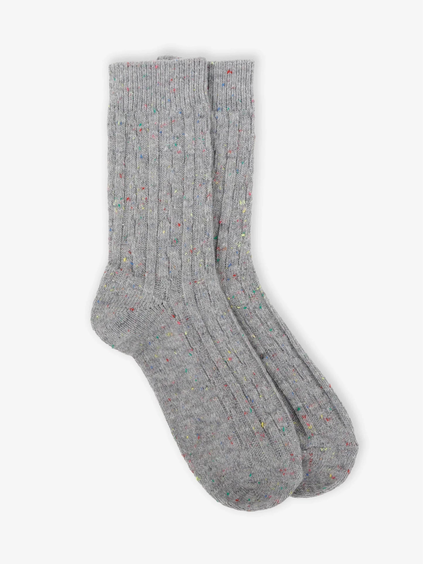Cable Knit Crew Socks Grey