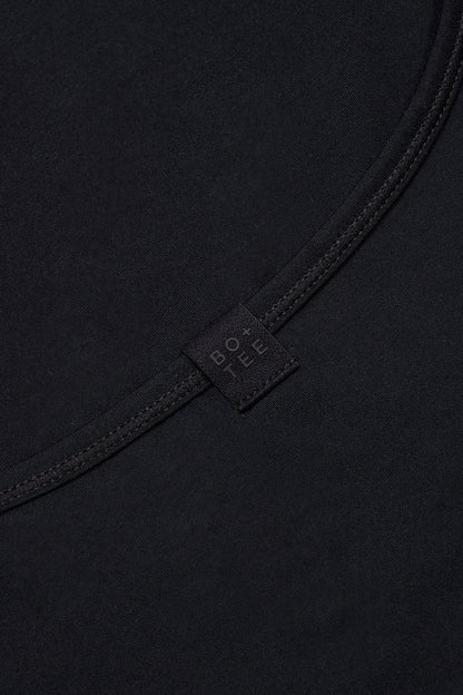 Cross-Back Tank Top in Black