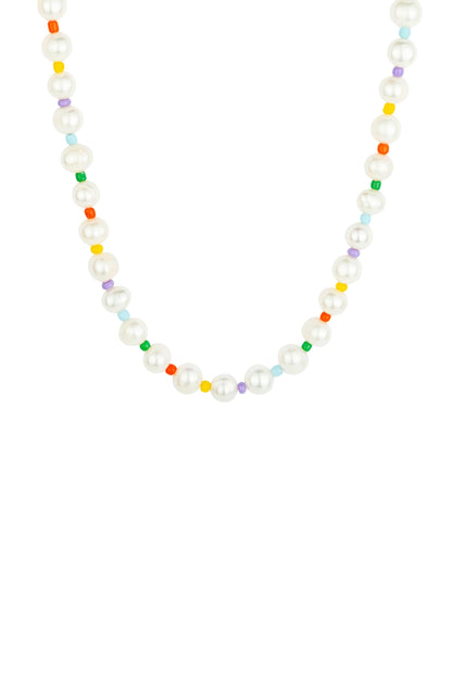 Cordelia Pearl & Rainbow Necklace