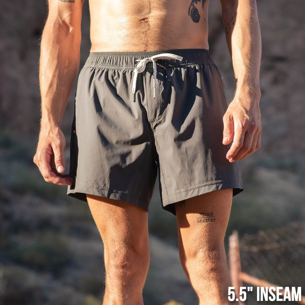 Flow Short (Athletic) - Charcoal 5.5" & 7" - Linerless