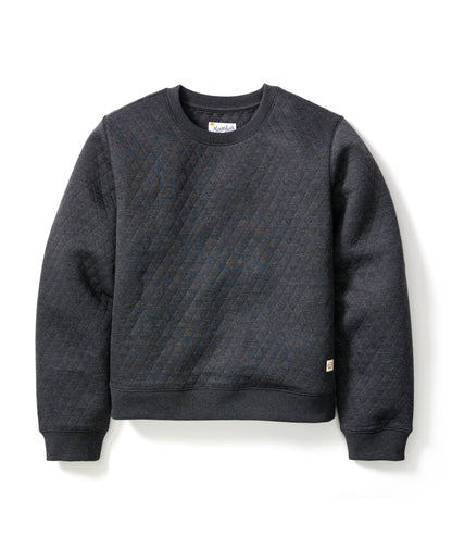 Women's Corbet Quilted Crewneck in Charcoal