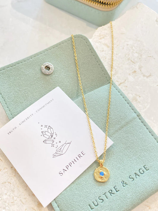 Birthstone 18k Gold Plated Necklace - September