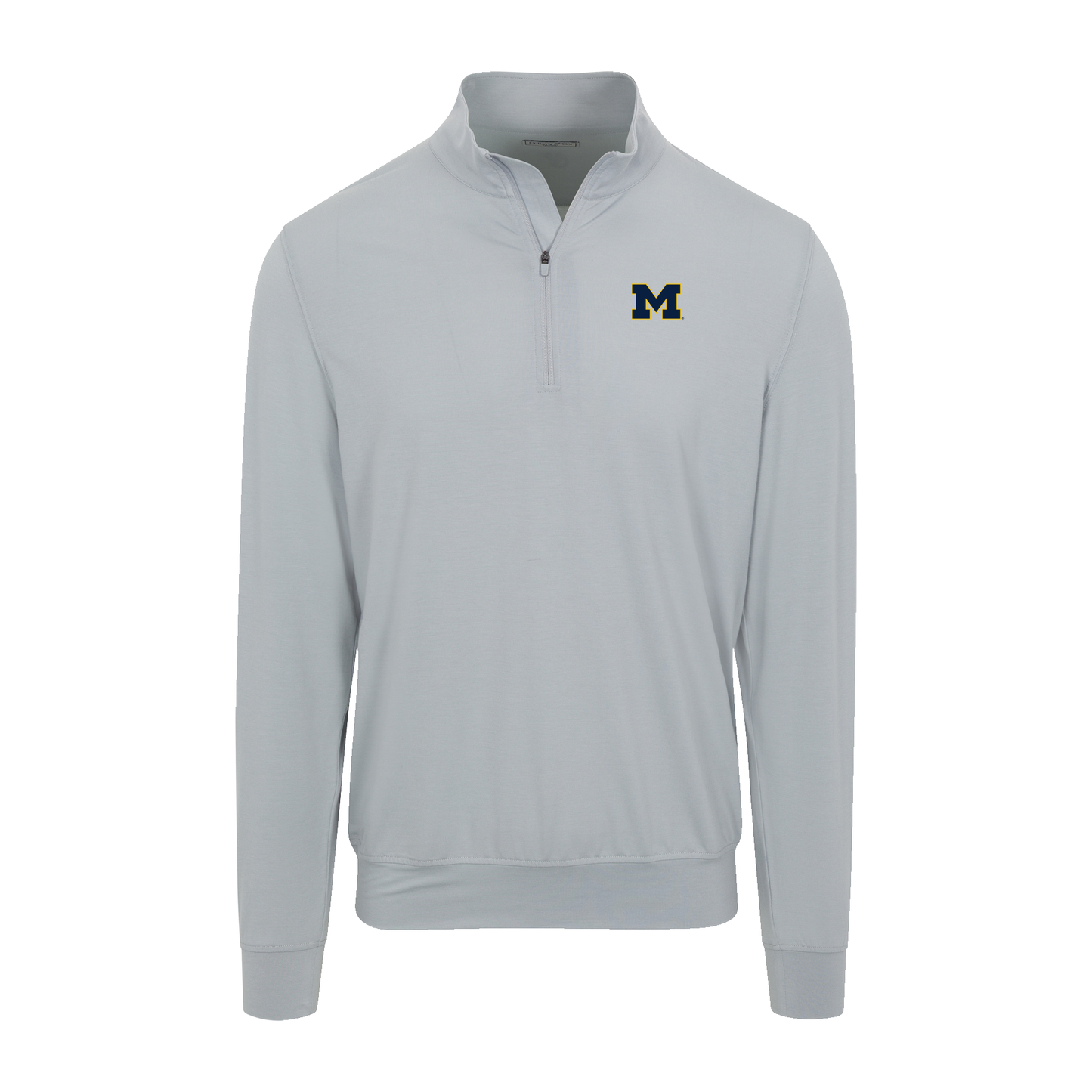 Michigan Velocity Performance Quarter Zip Light Grey