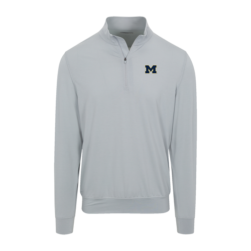 Michigan Velocity Performance Quarter Zip Light Grey