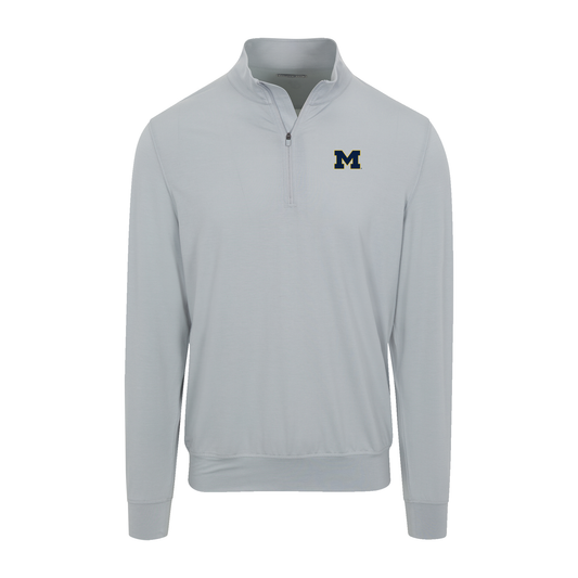 Michigan Velocity Performance Quarter Zip Light Grey