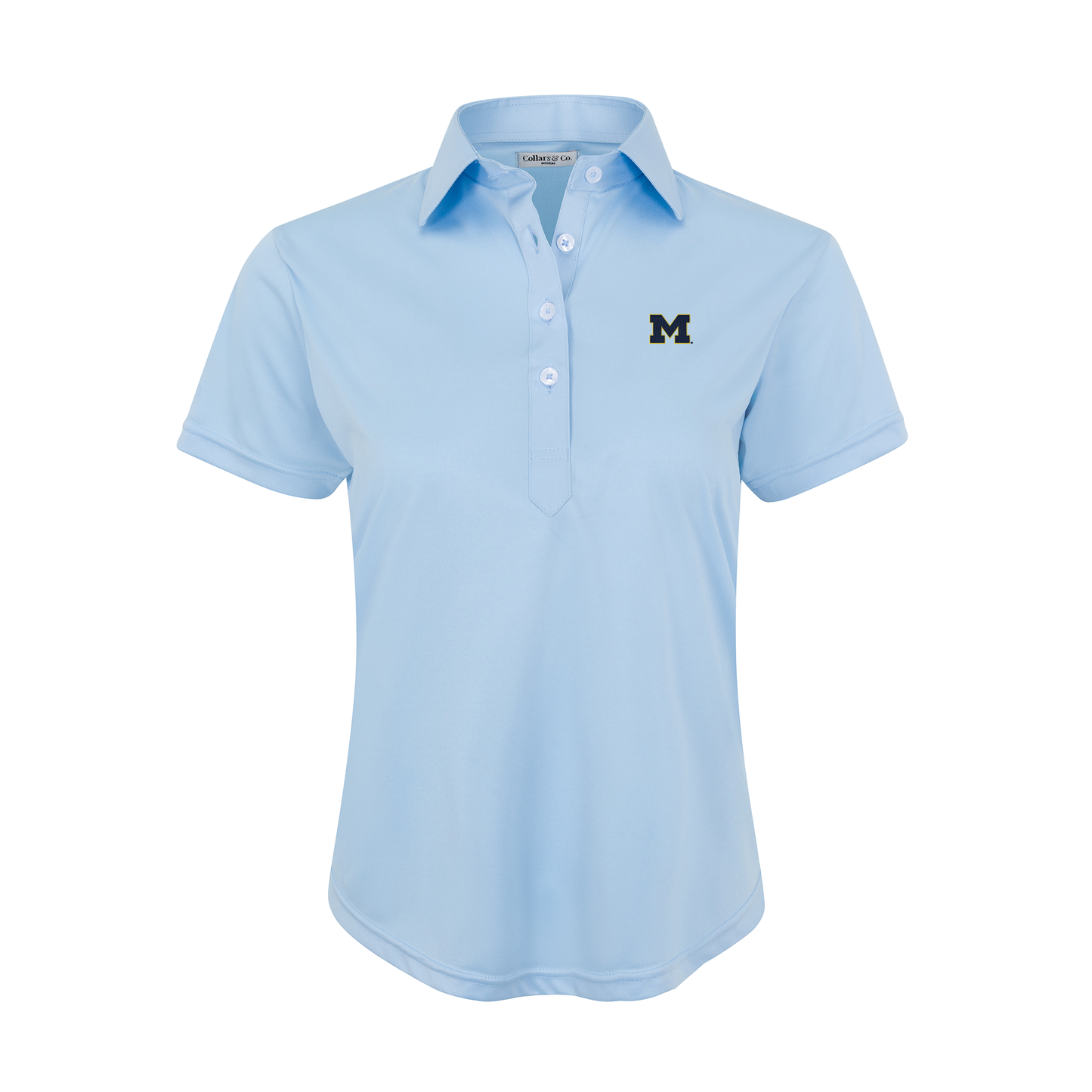 Michigan Women's Cap Sleeve Semi Spread Polo Sky Blue