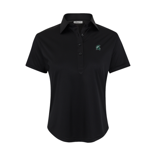 Michigan State Women's Cap Sleeve Semi Spread Polo Black