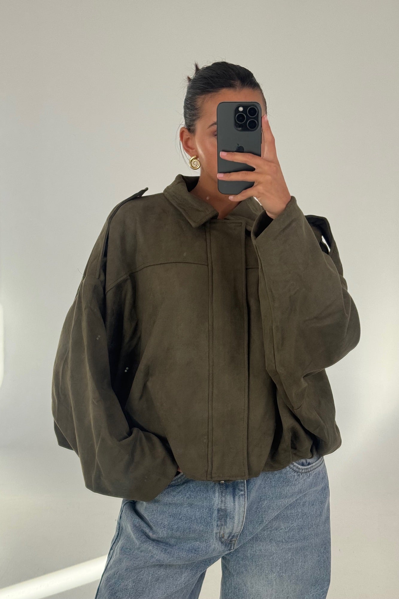 Harmony Suede Jacket Khaki - FINAL SALE